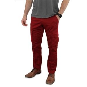 Levis Y2K Red Denim‎ Cotton Stretch Straight Leg Cargo Pants Size 32 35x30.5